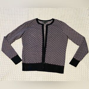 Ann Taylor Diamond Jacquard Cardigan, Size S